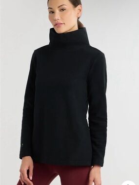 NWOT Dudley Stephen’s Cobble Hill Black Funnel Neck Women's Vello Fleece-XS